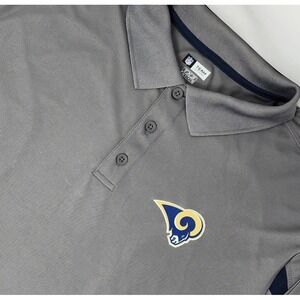 Los Angeles Rams Polo‎ Shirt Mens Size 3XL Gray Short Sleeve TX3 Cool NFL